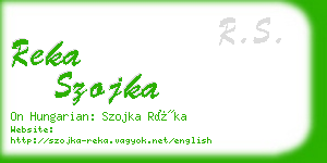 reka szojka business card